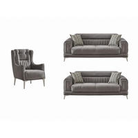 SITZGARNITUR Arica, Grau Stellvariante 2+2+1 - Grau, Holzwerkstoff/Kunststoff (180/80/95cm)