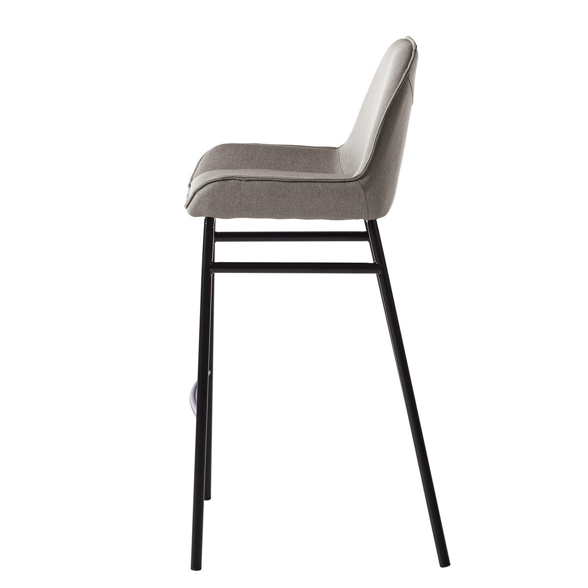 BARSTUHL - 2er-Set - Webstoff / Eisen - Grau / Schwarz - Hellgrau/Schwarz, Kunststoff/Textil (49/105/49cm) - home24