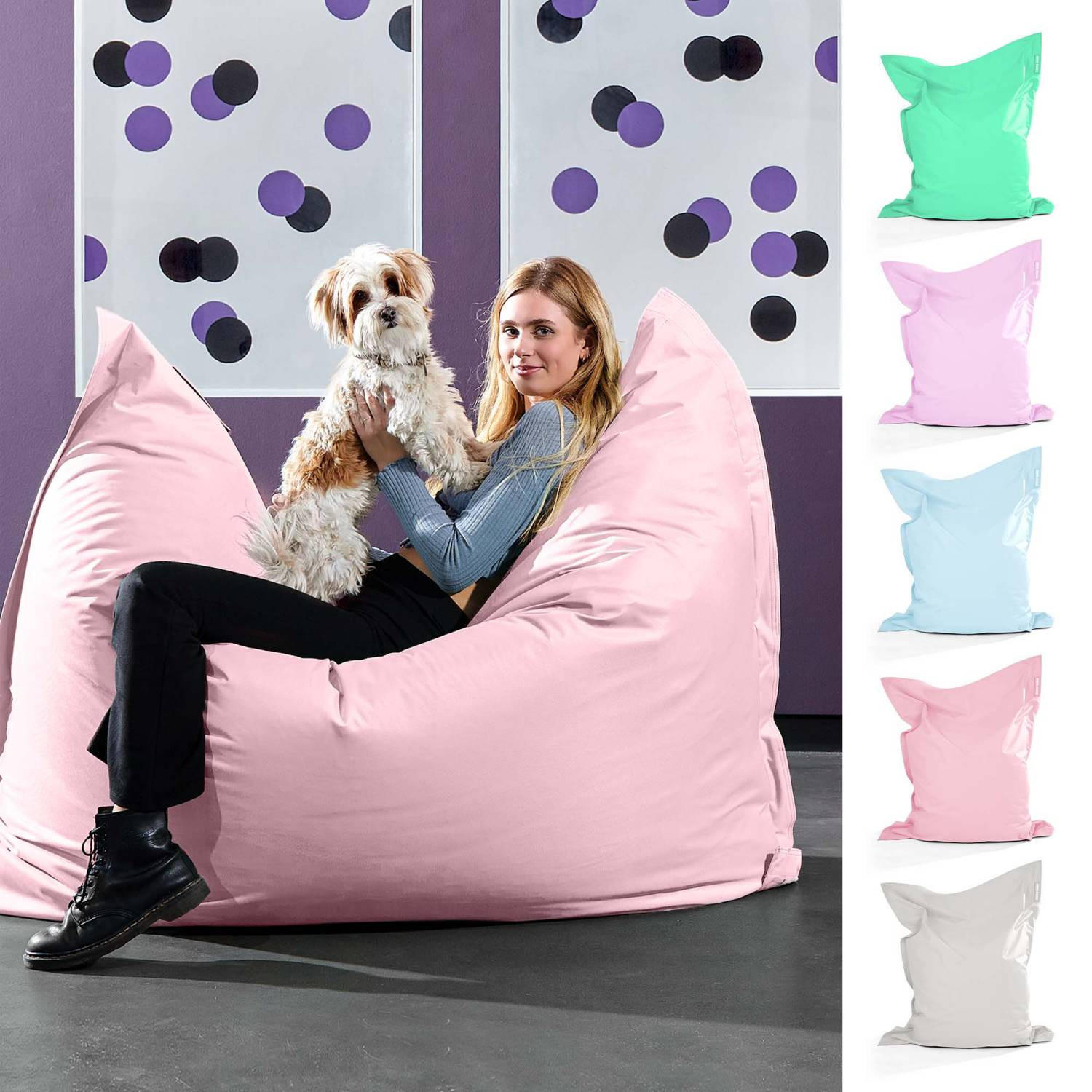SITZSACK XXL "Square" 140x180cm - 380 L - Koralle, Textil (140/25/180cm) - Green Bean