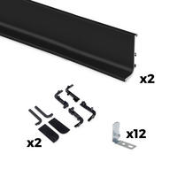 AUFLOTPROFILE Gola für Küchenmöbel, Länge 2,35m, mit Zubehör, Aluminium, Schwarz lackiert 2er-set - Schwarz, Metall (2.43/235cm) - EMUCA