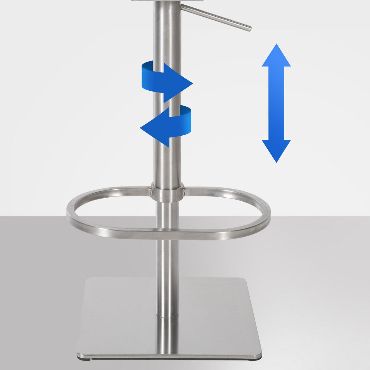 BARHOCKER Samt Grau - Edelstahlfarben/Grau, Textil/Metall (64/88/45cm) - CLP