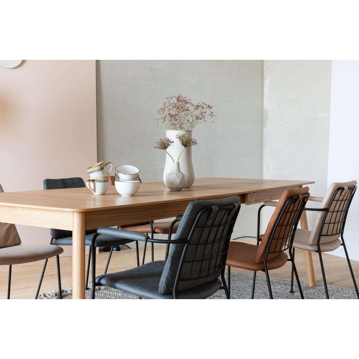 ESSTISCH Glimps Ausziehbarer 180/240x90 cm Natur - Naturfarben, Holz (180/90/76cm) - Zuiver