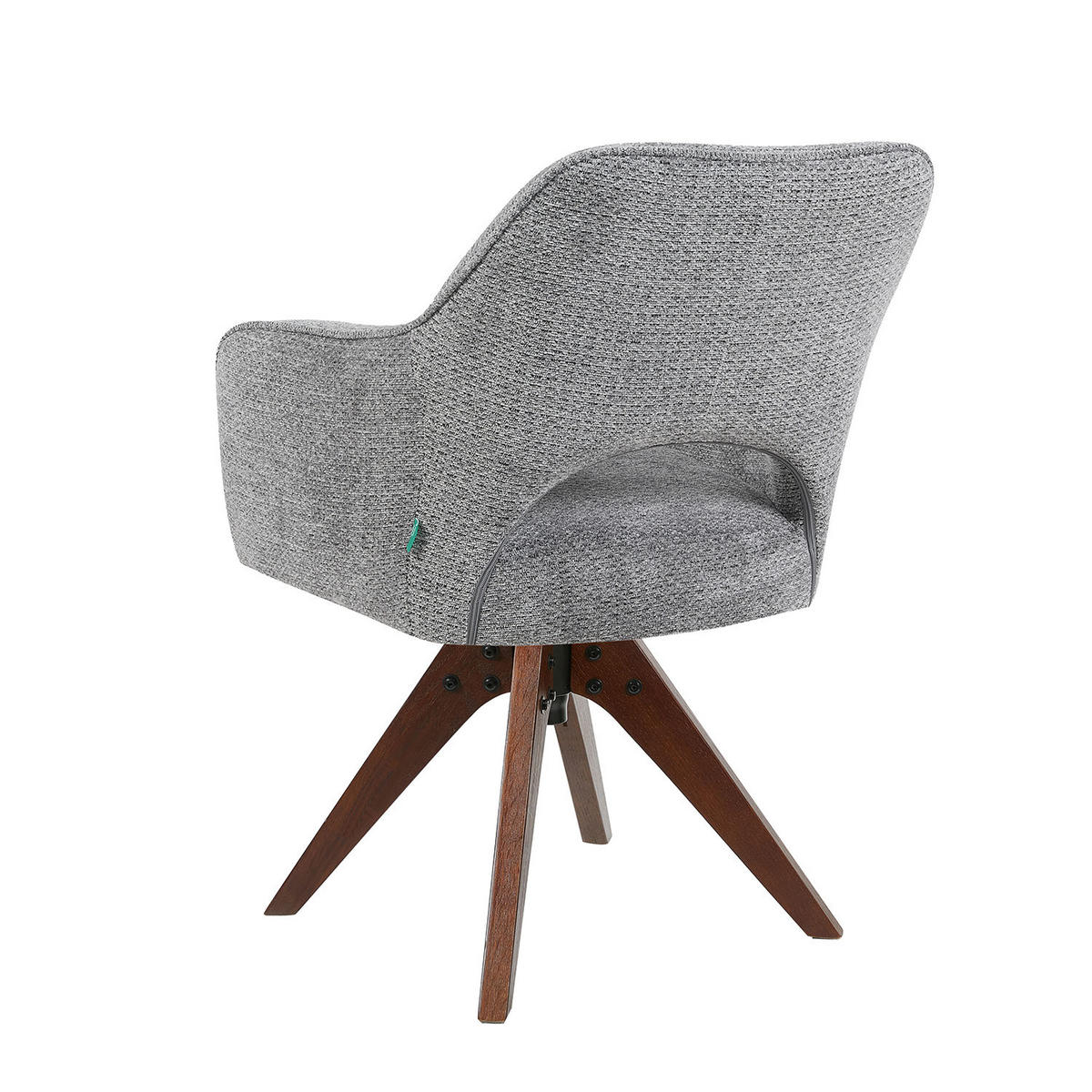 DREHSTUHL Mika-Lena 2er-Set - Dunkelgrau/Nussbaumfarben, Eichenholz/Holz (60/87/65cm) - DUBI Möbel