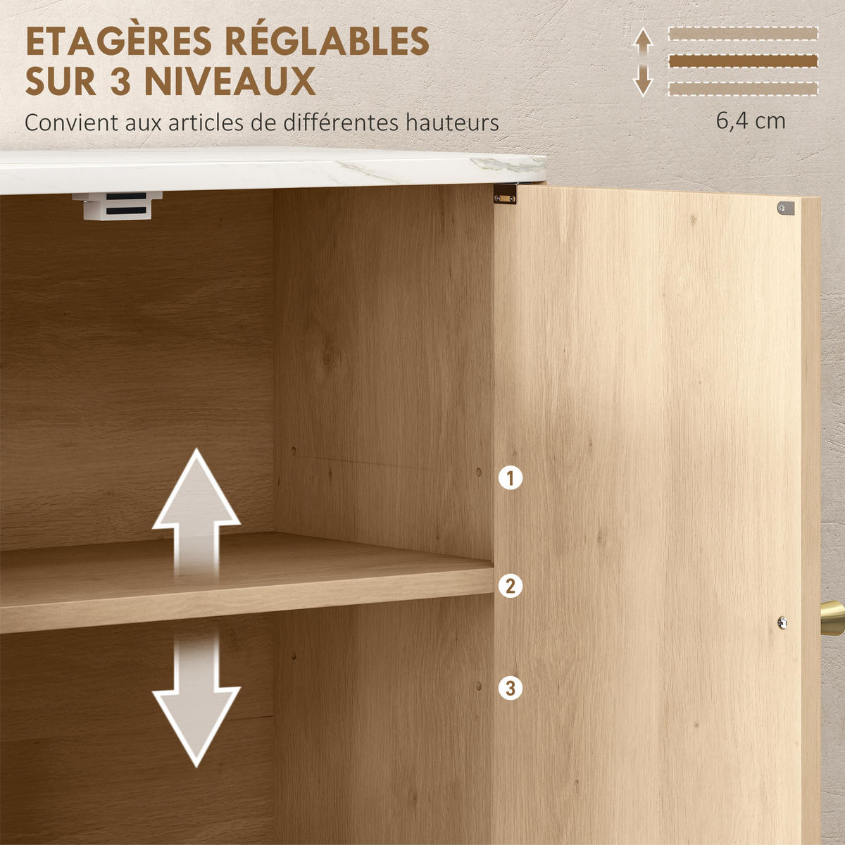 HÄNGESCHRANK DE-15924 mit offenem Fach Eiche - Eichefarben, Holzwerkstoff (18/70/60cm) - ComfortXL