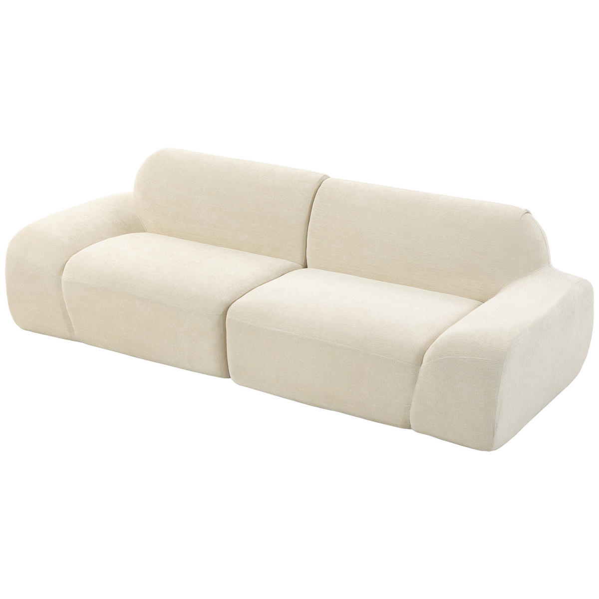 2-SITZER Sofa Creme 244.0/95.0/70.0 cm - Creme, Textil (95/70/244cm)