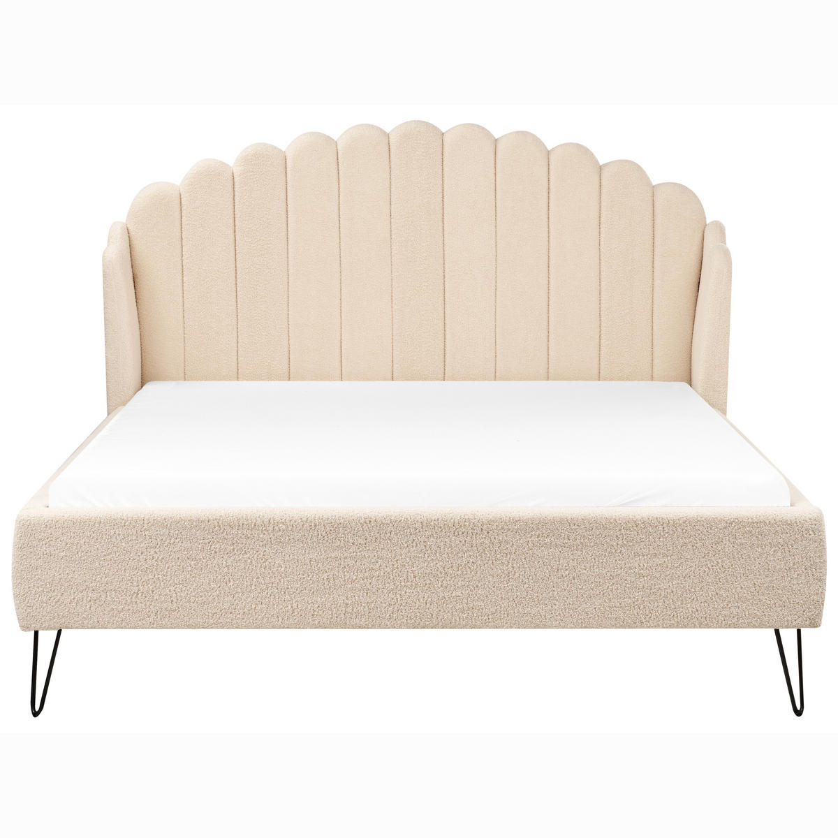 POLSTERBETT mit Lattenrost 160x200 cm Beige Ambillou - Beige, Textil (160/200cm) - Beliani