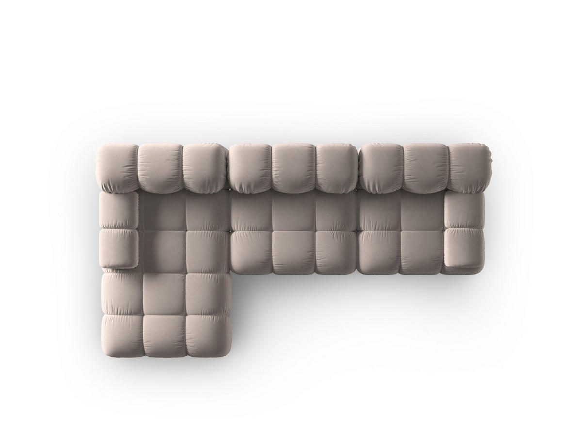 MODULARES-ECKSOFA links Bellis aus Samt beige 4 Sitzplätze - Beige, Textil (122/285cm) - Micadoni