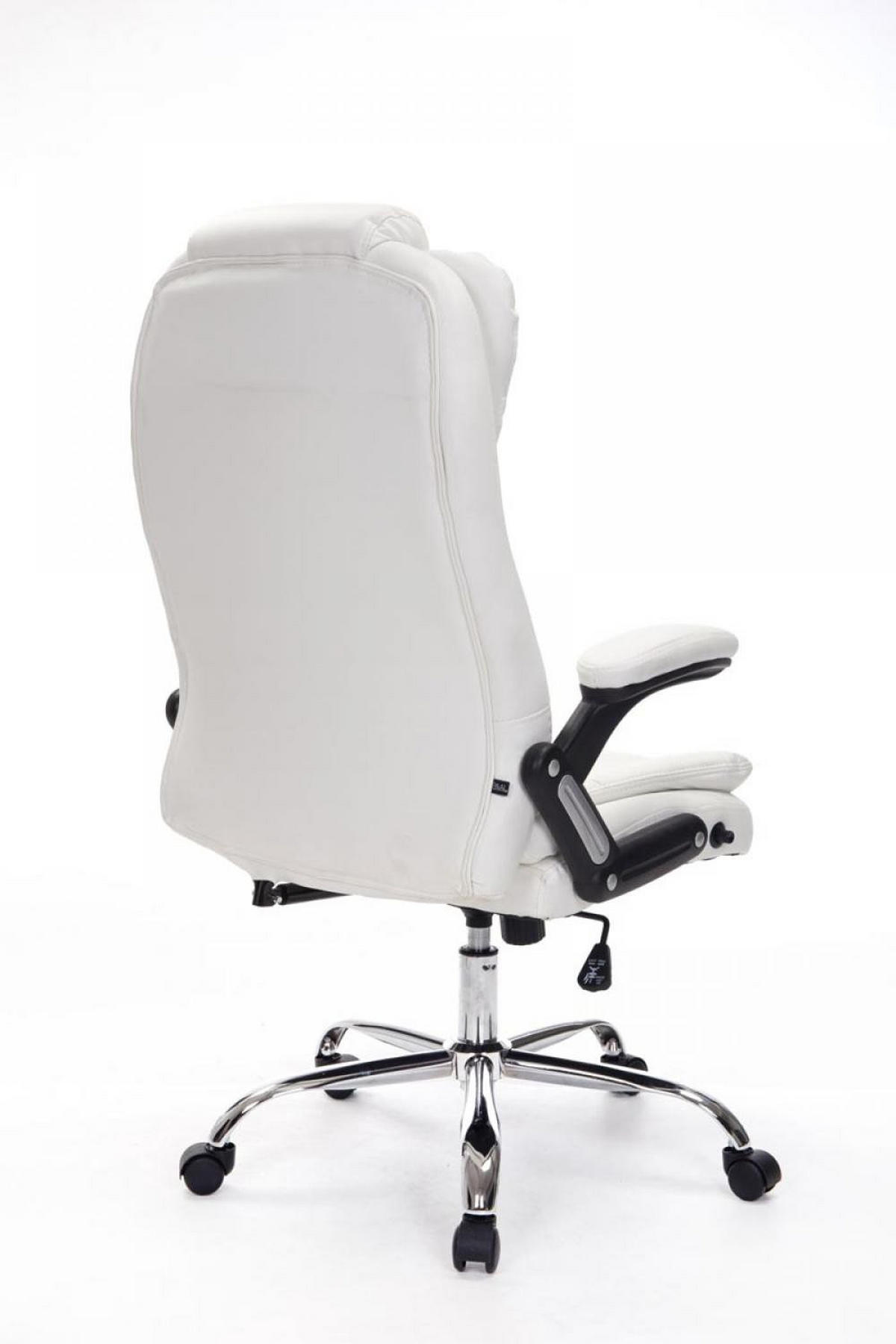 CHEFSESSEL Lederlook weiß - Chromfarben/Weiß, Textil/Metall (69.5/113/78cm) - CLP