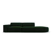 RECHTES-SOFA Jodie aus Samt flaschengrün 3 Sitzplätze - Dunkelgrün, Textil (102/70/262cm) - Micadoni