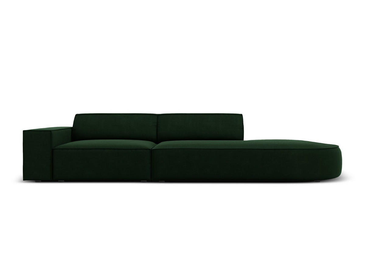 RECHTES-SOFA Jodie aus Samt flaschengrün 3 Sitzplätze - Dunkelgrün, Textil (102/70/262cm) - Micadoni