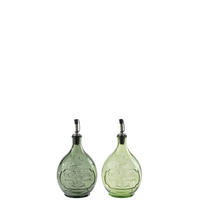 DEKOOBJEKT FLASCHE RUND - Grün, Glas (12.5/24/12.5cm) - J-Line