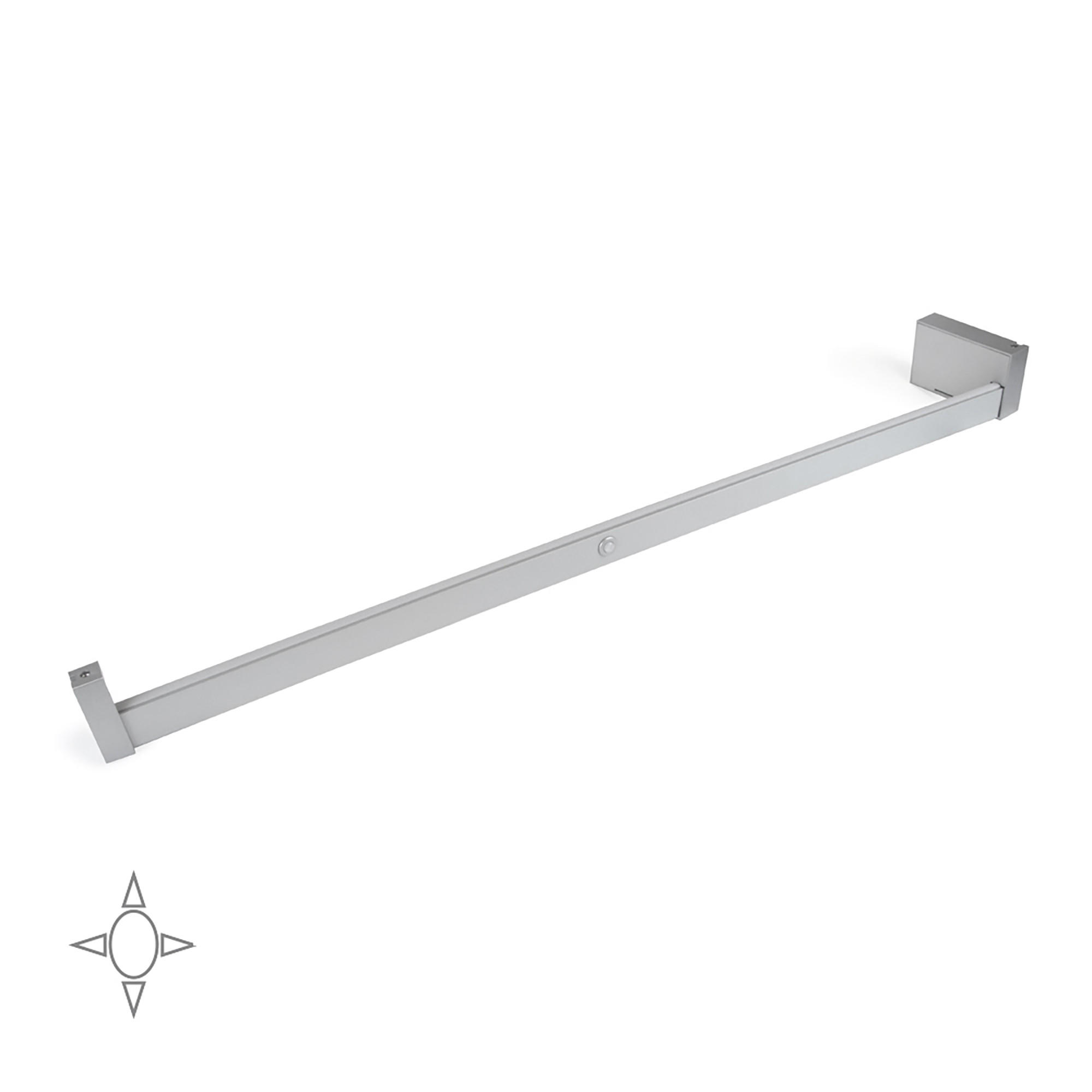 GARDEROBENSTANGE mit LED-Licht Castor, mit abnehmbarer Batterie und Bewegungssensor, L1.008mm, Kunststoff und Aluminium, Grau Metallic - Dunkelgrau, Kunststoff (10.5/7/100.8cm) - EMUCA
