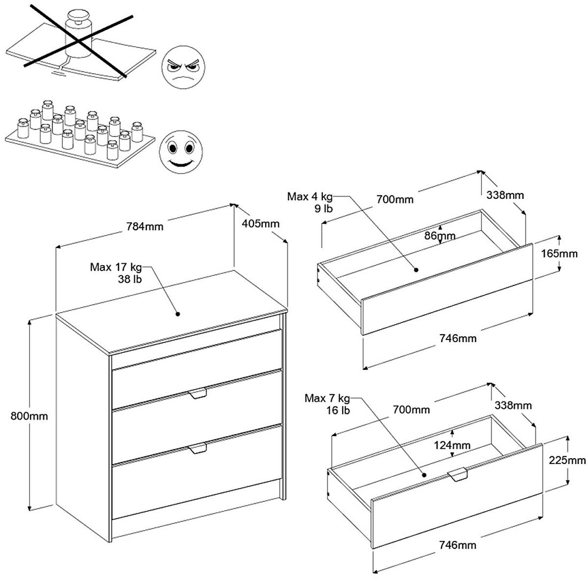 KINDERZIMMER Set 2-tlg. mit Hochbett 90 x 200 cm und Kommode - Weiß/Rosa, Holzwerkstoff/Kunststoff (205/104/132cm) - Parisot Meuble