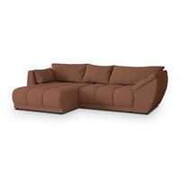 ECKSOFA ORENTI L-S Kupferfarben Boucle-Stoff mit Schlaffunktion - Kupferfarben, Holz (287/182cm) - MASSENO