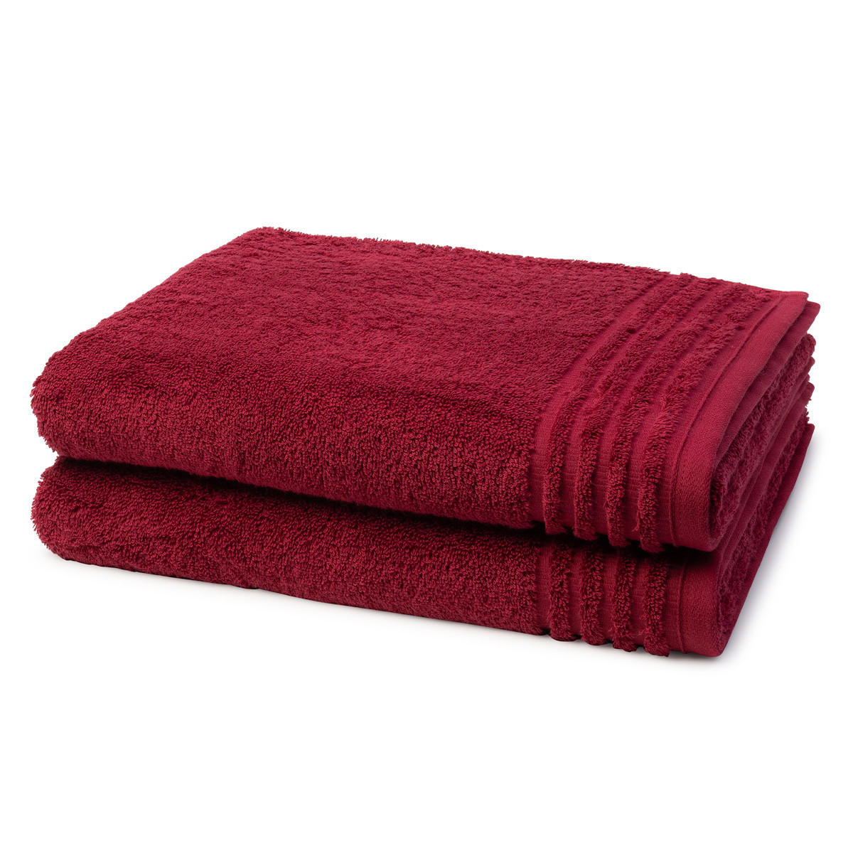 DUSCHTUCH Vienna Style Supersoft 2er-Set - Dunkelrot, Textil (50/100cm) - Vossen