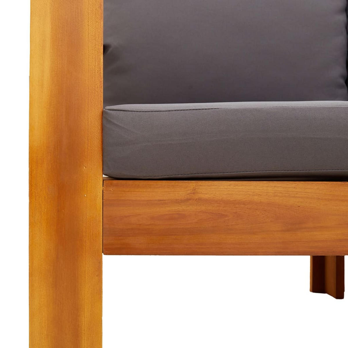 GARTEN-SOFAGARNITUR 5-teilig Mit Kissen Massivholz Akazie - Grau, Holz - vidaXL