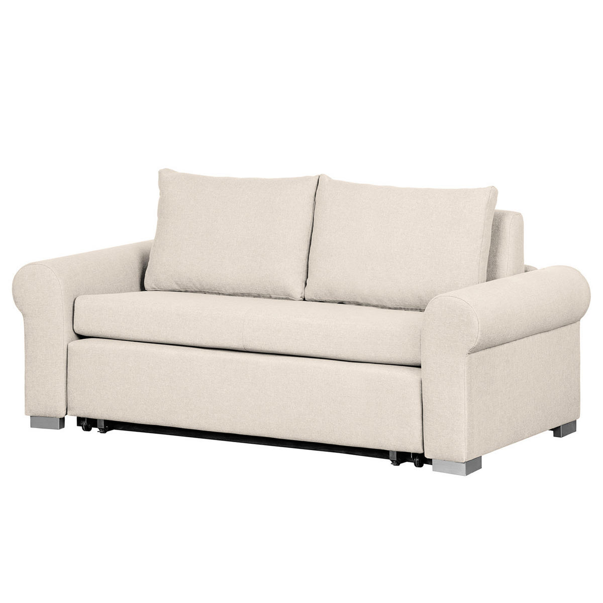 SCHLAFSOFA - Creme, Textil (185/90/90cm) - home24