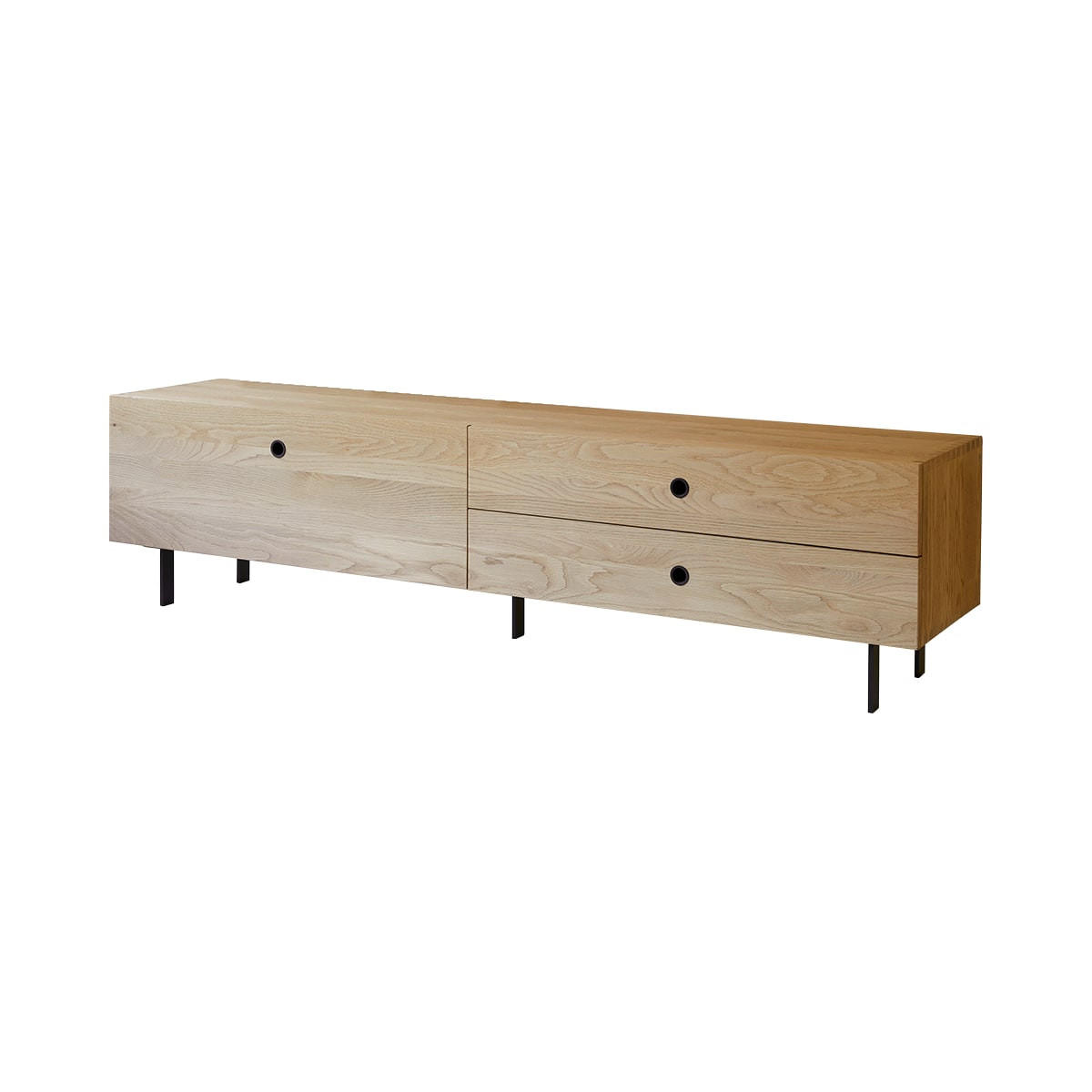 TV-SCHRANK Jeanne Natur aus Eiche - Naturfarben, Holz (200/50/40cm) - Tikamoon