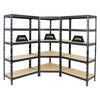 ECKREGAL Tiger 2er-Set mit Schwerlastregal 180x90x45 cm Fachlast 175 + 265 kg Schwarz - Schwarz, Metall (90/180/45cm) - PROREGAL