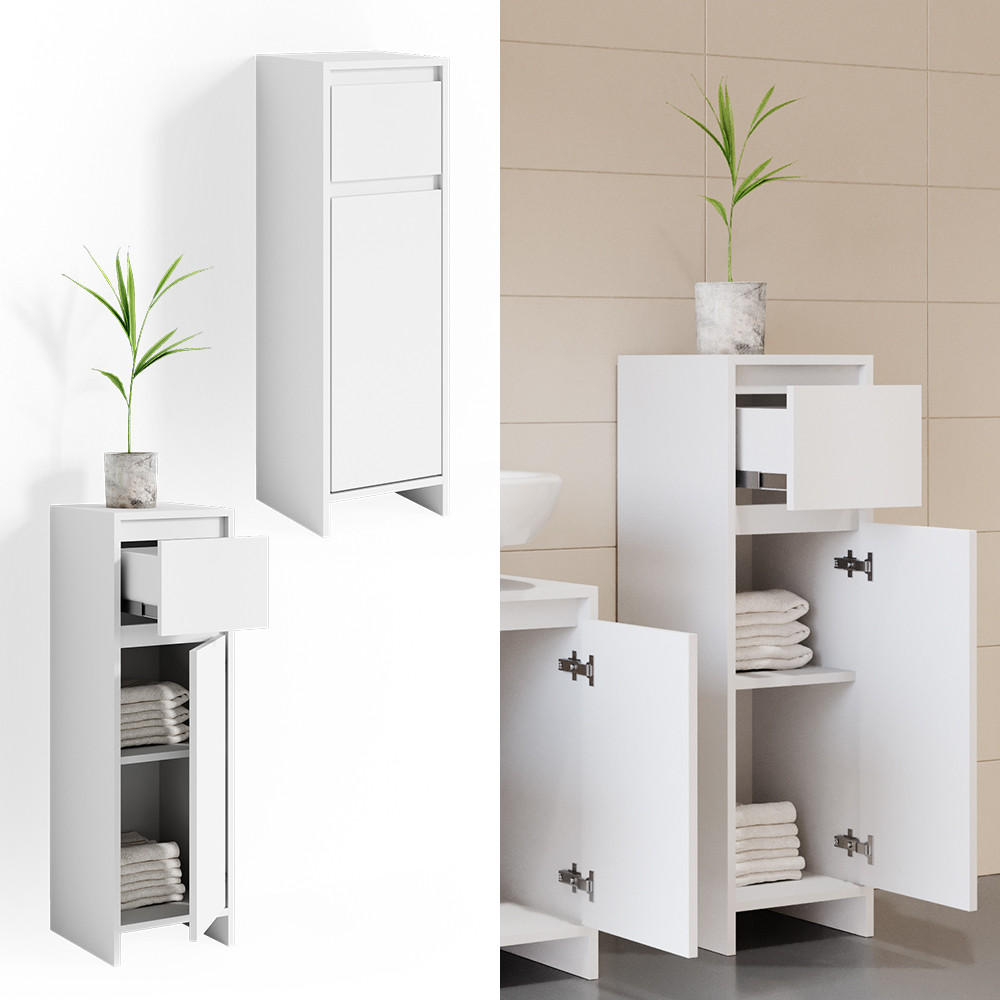 MIDISCHRANK Emma Weiß 30 x 95 cm - Weiß, Holzwerkstoff (30/95/30cm) - Vicco