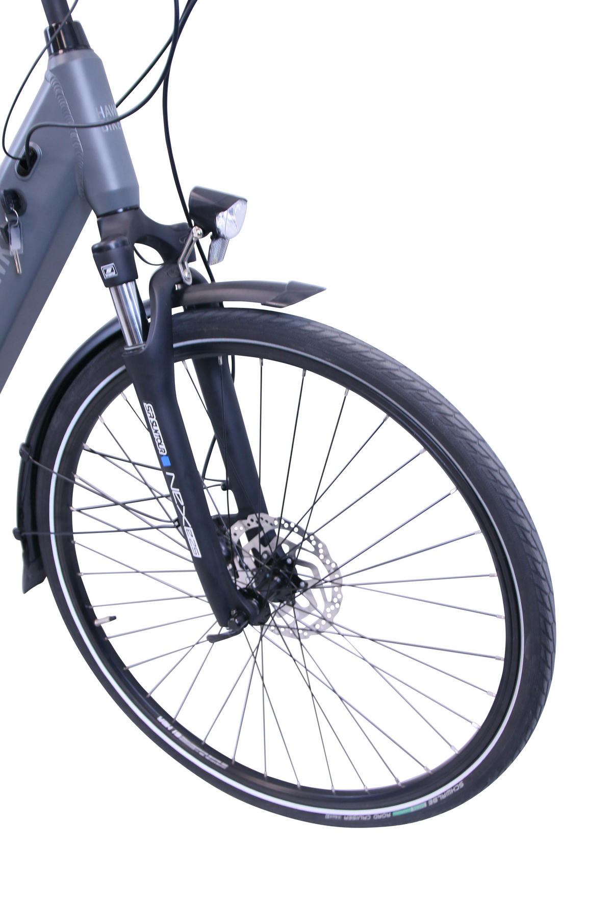 E-CITY Wave E-Bike Integrated Steps Lady 7 Gang 28 Zoll Gr:44cm - Grau, Metall (44cm) - Hawk Bikes