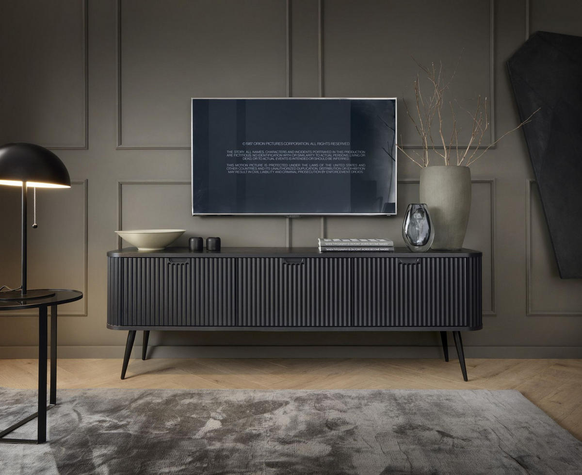 TV-SCHRANK Zova Schwarz 168 cm - Schwarz, Holzwerkstoff/Metall (168/56/39cm) - Selsey