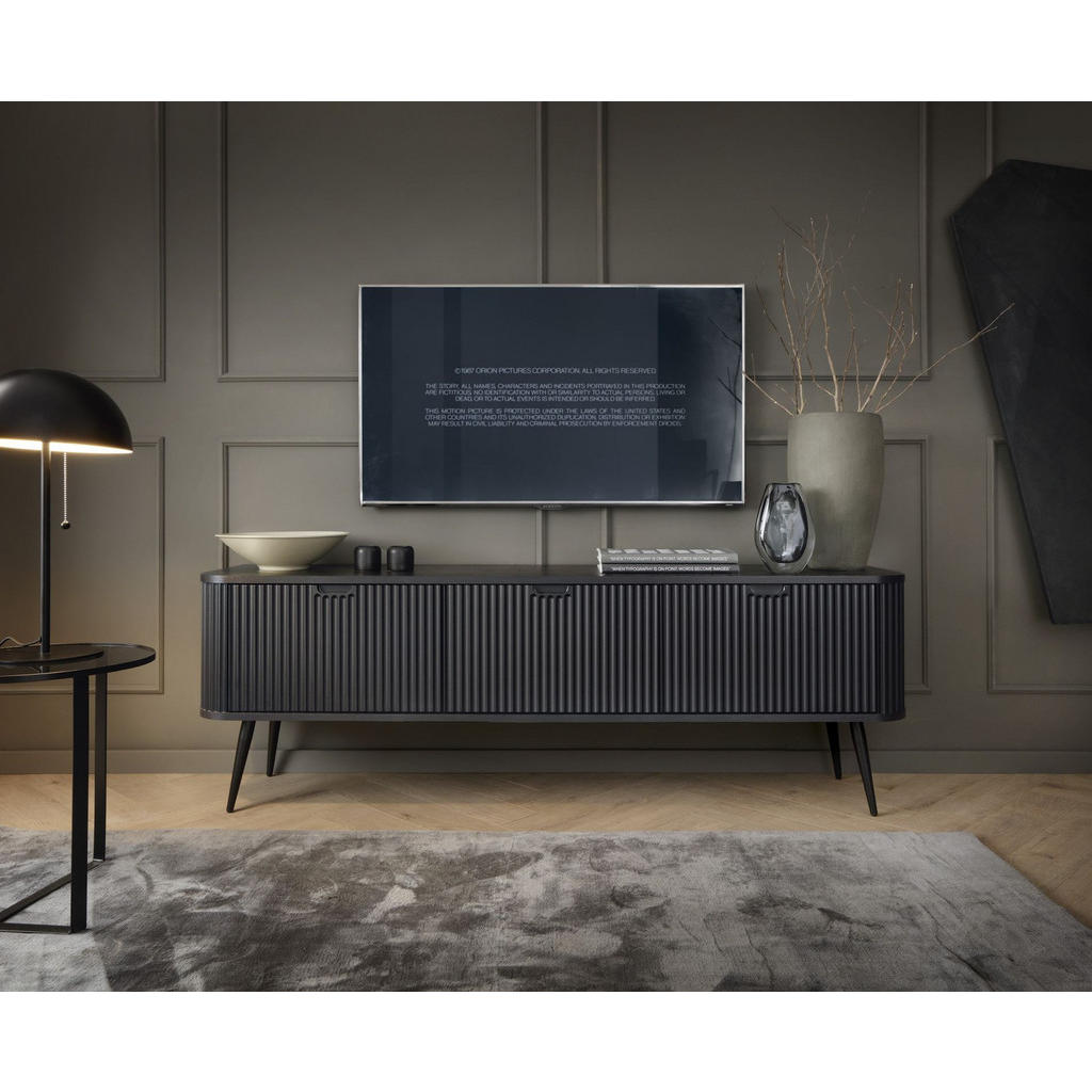 Thumbnail - Selsey Tv-Schrank, Schwarz, Holzwerkstoff, 3 Fächer, Rechteckig, 168x56x39 cm, Wohnzimmer, Wohnwände, Lowboards, Lowboar...