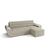 ECKSOFA L REBI L2 Poso 100 Rechts mit Schlaffunktion, Beige, L-Form - Beige, Textil (251/140cm)