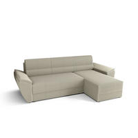 ECKSOFA L REBI L2 Poso 100 Rechts mit Schlaffunktion, Beige, L-Form - Beige, Textil (251/140cm)