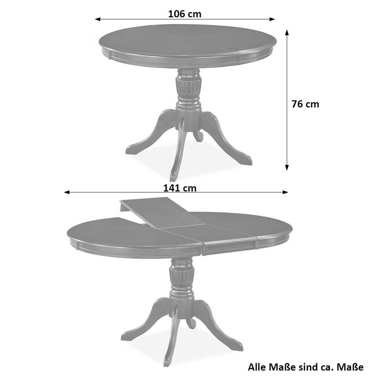 ESSZIMMER-SET Olivia 5-tlg Weiß / Beige - Beige/Weiß, Holz (286/96/106cm) - Feldmann-Wohnen