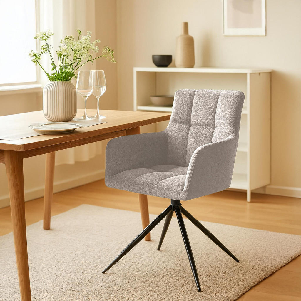 Thumbnail - CLP Armlehnenstuhl, Taupe, Textil, 59x87x59 cm, Esszimmer, Stühle, Esszimmerstühle, Armlehnenstühle