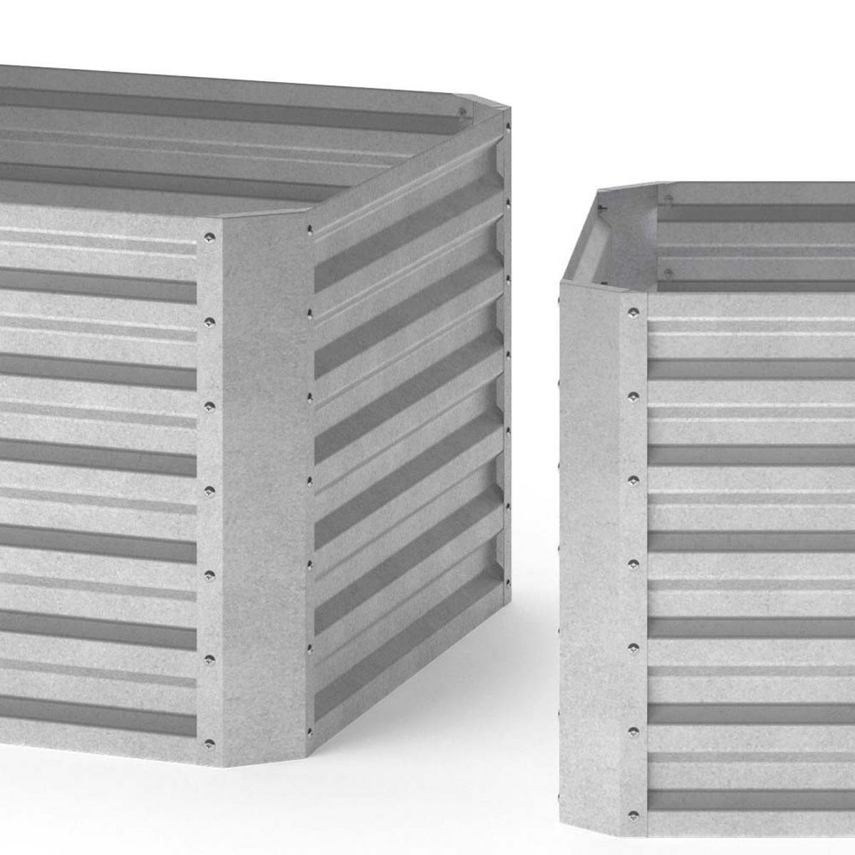 HOCHBEET Silber 90 x 90 cm - Silberfarben, Metall (90/60/90cm) - OK-Living