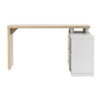 SCHREIBTISCH - 140 cm x 140 cm - Holz, Platte - Naturfarben Hell, Weiß - ALDRIC - Naturfarben/Weiß, Holz (140/140/75cm) - Vente-Unique
