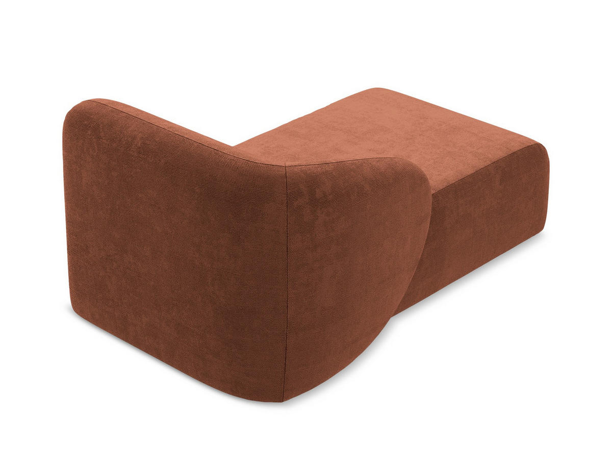 SOFAELEMENT Links Chenille Stoff Orange - Terra cotta/Schwarz, Holzwerkstoff/Kunststoff (91/75/166cm) - Makamii