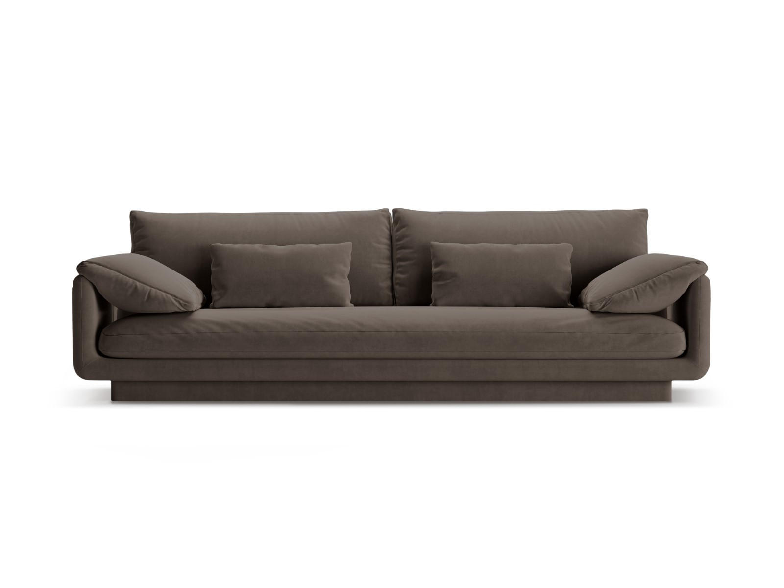 SOFA Torino aus Samt ebenholz 4 Sitzplätze - Graubraun, Textil (250/83/103cm) - Micadoni