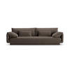 SOFA Torino aus Samt ebenholz 4 Sitzplätze - Graubraun, Textil (250/83/103cm) - Micadoni