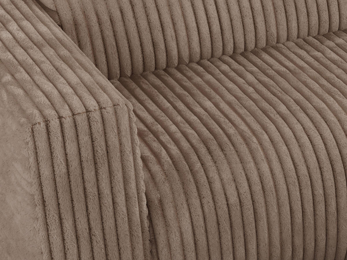 ECKSOFA PASADENA Braun Cord - Rechts Seite - Schwarz/Braun, Kunststoff/Textil (180/288cm) - MKS