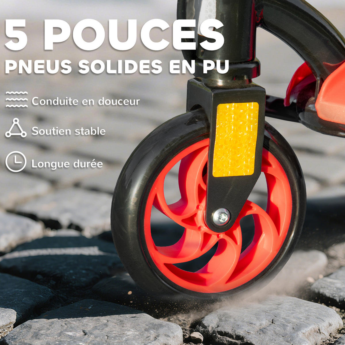 KINDERSCOOTER DE-16981 klappbar 120 W 12 km/h Rot - Rot, Metall (75/48/105cm) - ComfortXL