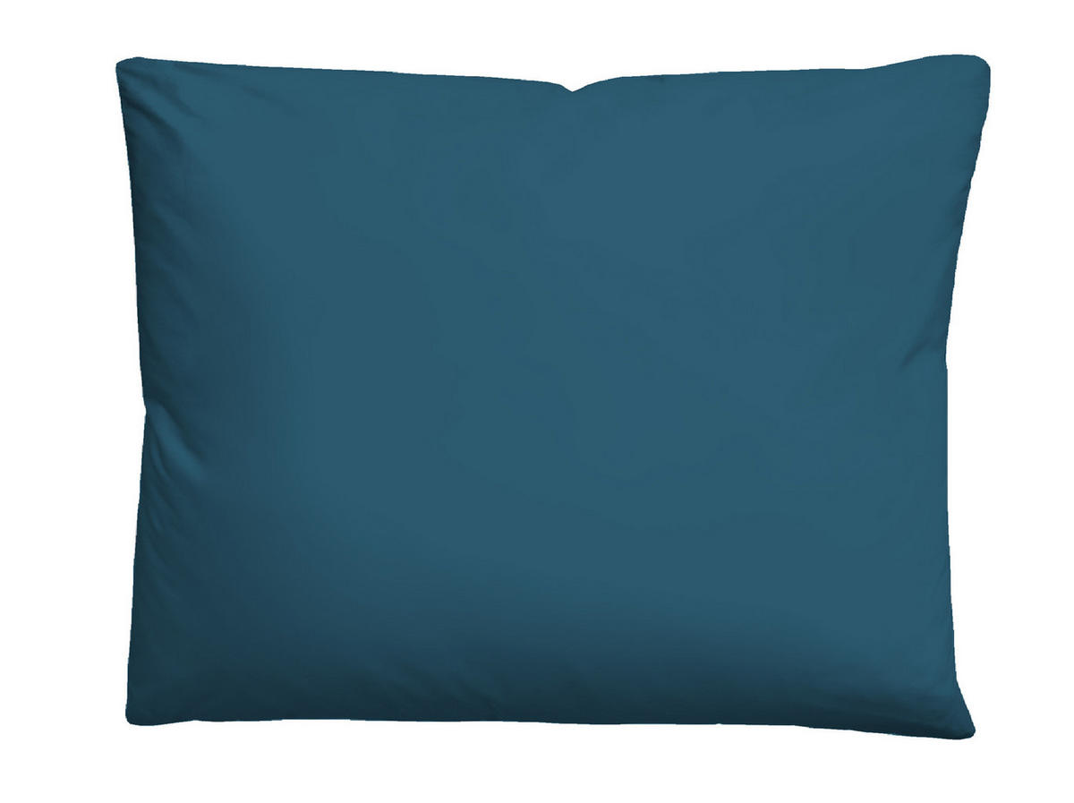 BETTWÄSCHE-GARNITUR Linon UNI cobalt-blau, 140x220 cm + 70x90 cm - Blau, Textil (140/220cm) - biberna