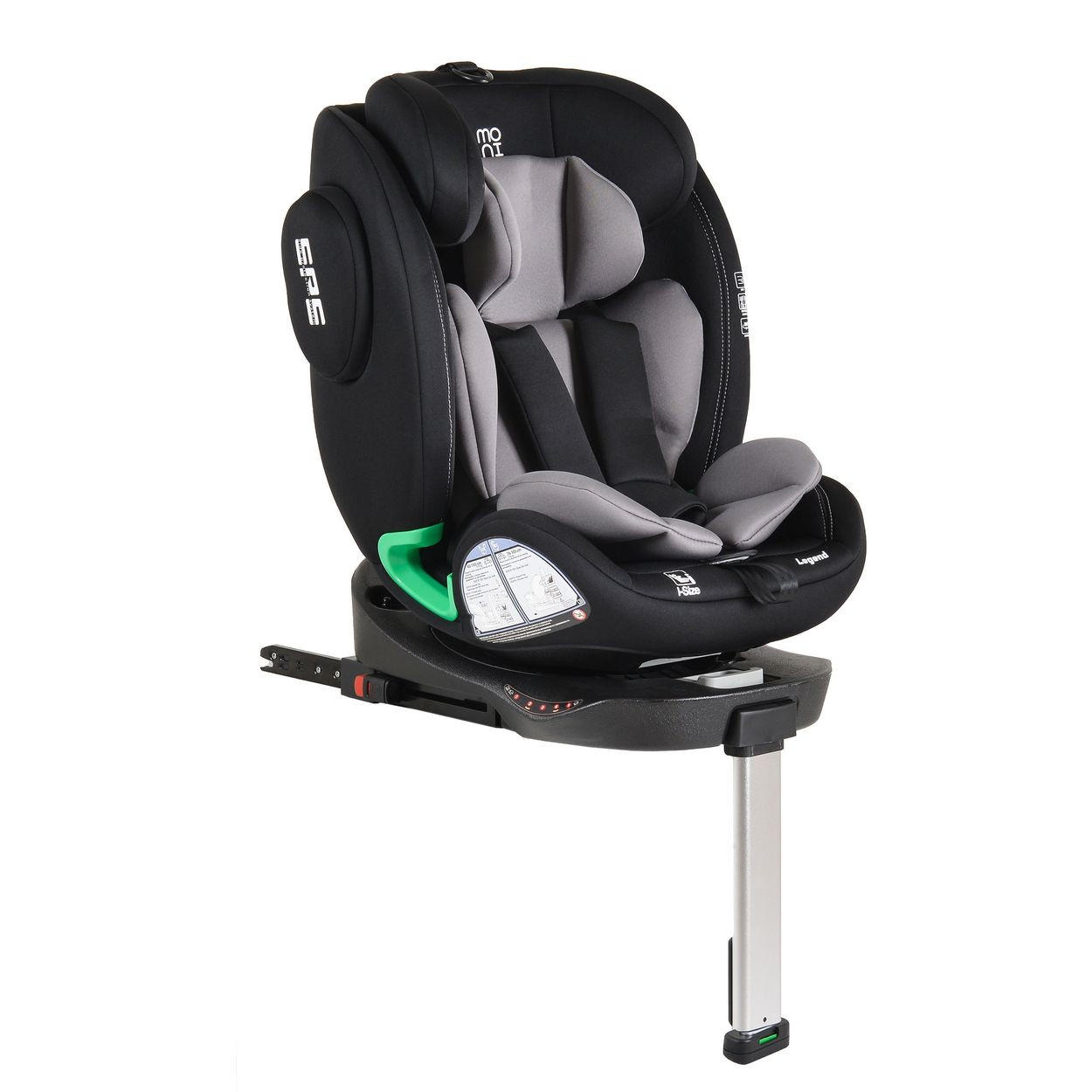 KINDERSITZ Legend i-Size grau (40-150cm) Isofix 360 Grad-Drehung Stützbein SPS - Grau, Kunststoff (46/60/50cm) - Moni