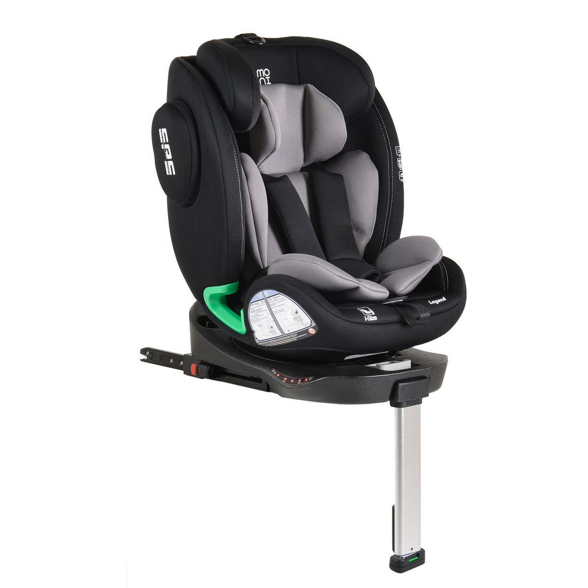 KINDERSITZ Legend i-Size grau (40-150cm) Isofix 360 Grad-Drehung Stützbein SPS - Grau, Kunststoff (46/60/50cm) - Moni