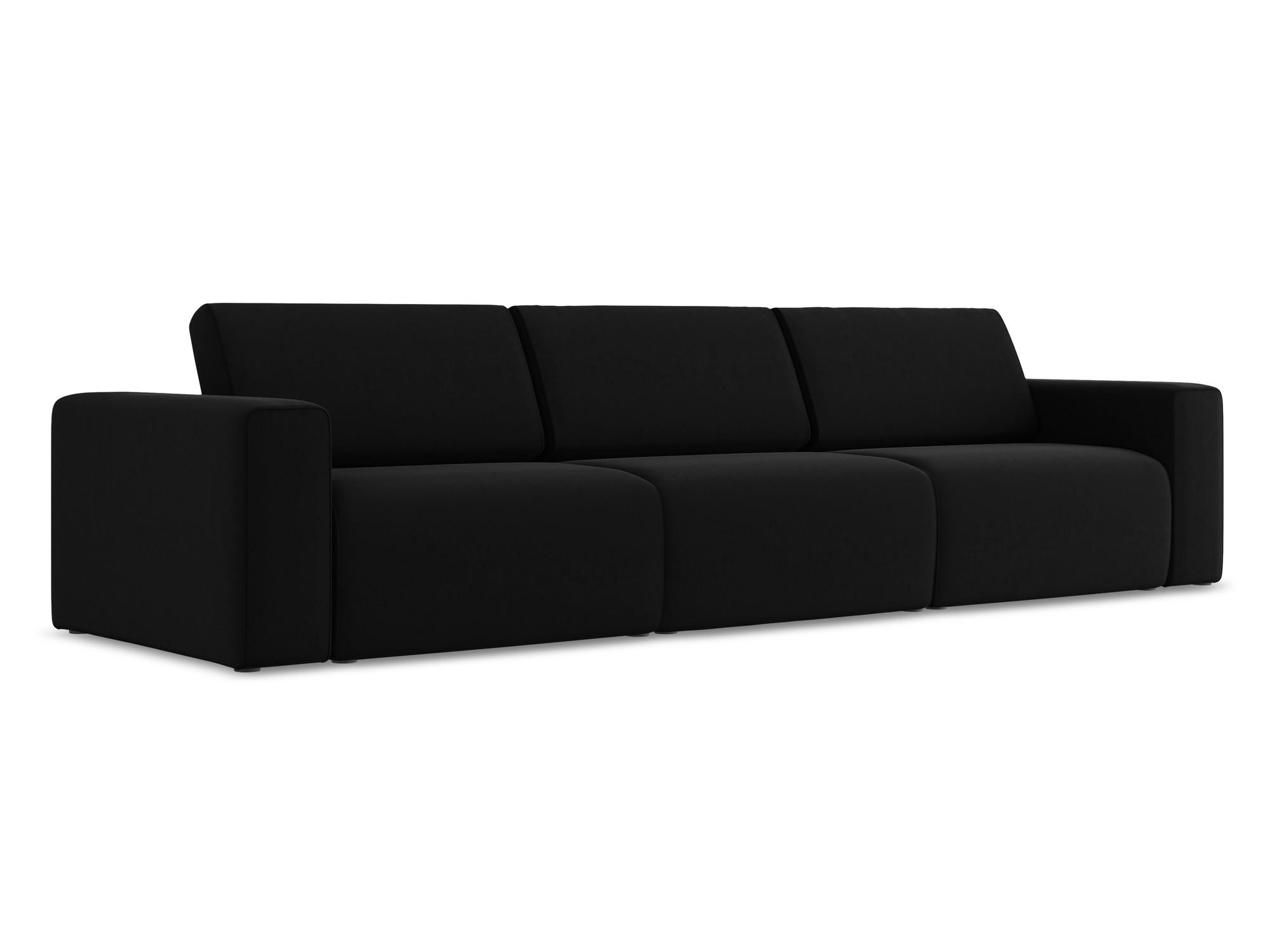 4-SITZER-SOFA Samt Stoff Schwarz - Schwarz/Grau, Kunststoff/Textil (314/80/103cm) - Makamii