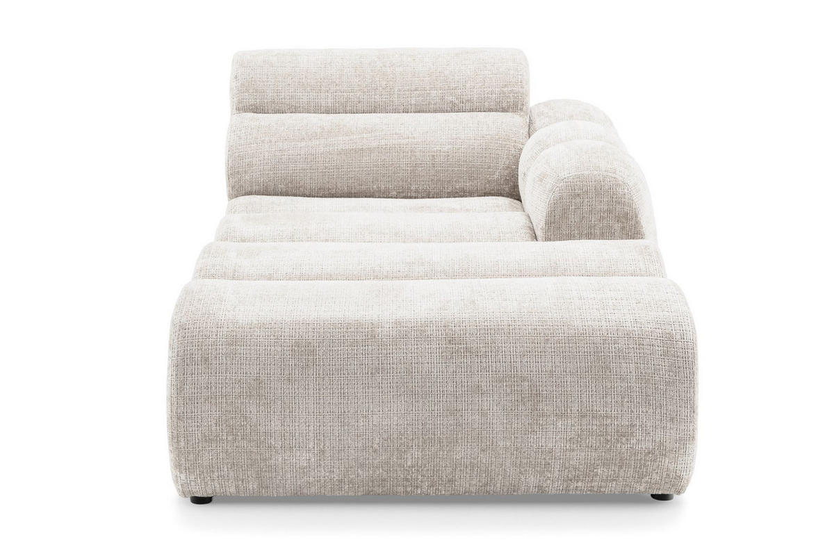 6-SITZER modulares Wohnlandschaft U XXL VEER SET 3 Links, 368 x 200 cm, Chenille Webstoff Creme - Creme/Schwarz, Holz/Kunststoff (368/75/200cm) - Muffo