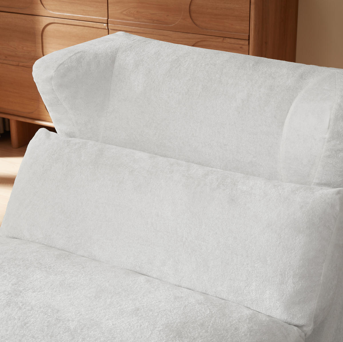 SCHLAFSESSEL 2-in-1 White - Beige, Kunststoff (118/86/90cm) - Beauniv