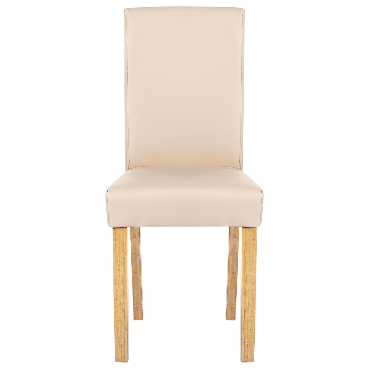 ÉTKEZŐSZÉK 2 darabos Szett Műbőr Bézs Broadway - bézs, textil/fa (43/95/61cm) - Beliani