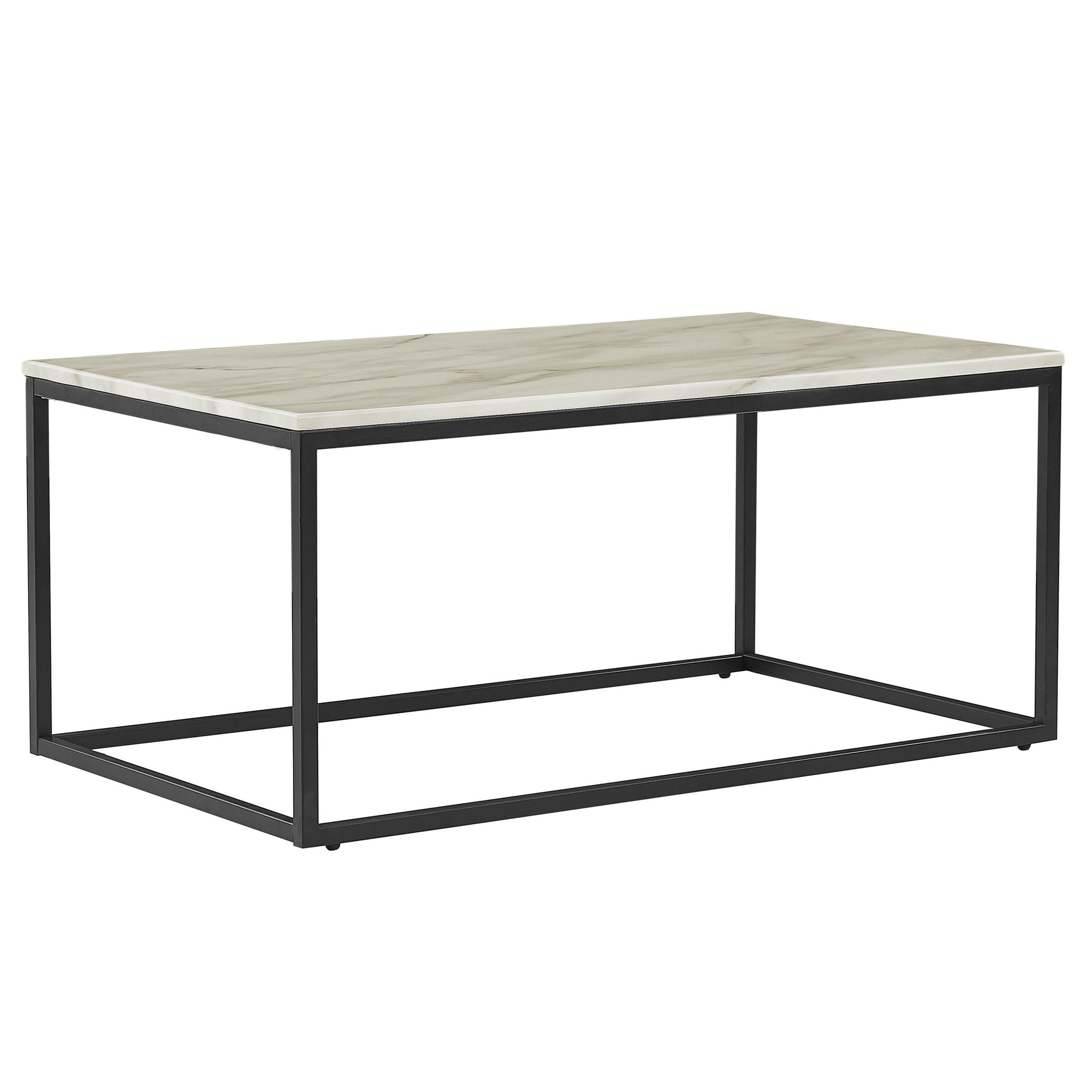 Beliani KONFERENČNÍ STOLEK Mramor Look béžový/černý obdélníkový 60/100 cm Delano