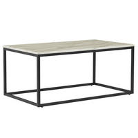 COUCHTISCH Marmor Optik beige/schwarz rechteckig 60/100 cm Delano - Beige/Schwarz, Holzwerkstoff (60/100/45cm) - Beliani
