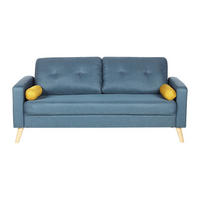 SOFA - 3 Personen - stoff - blau Tatum - Blau, Textil (182/83/81cm) - Vente-Unique