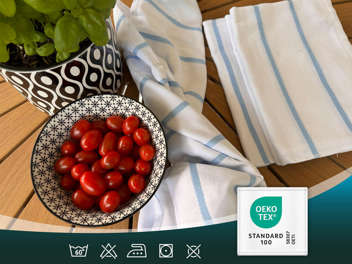 GESCHIRRTÜCHER, 5er-Set, 50 x 70 cm, 100% Baumwolle, Weiß - Weiß, Textil (50/70cm) - Zollner