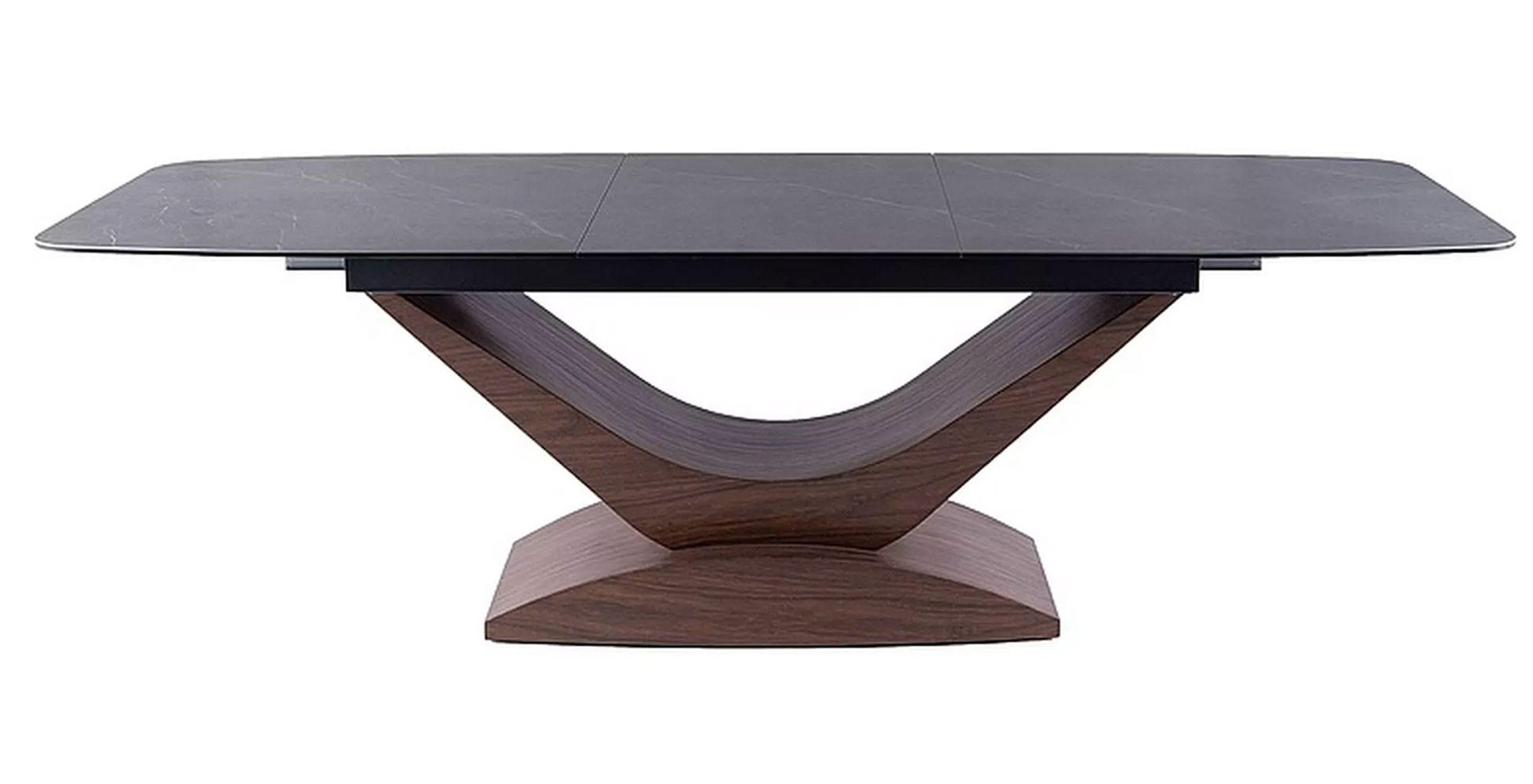 ESSTISCH Dolce Grau Marmor / Nussbaum 180-240 / 95 / 76cm - Braun/Grau, Holz/Keramik (95/240/76cm) - Feldmann-Wohnen